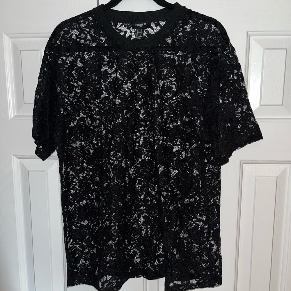 Forever 21 Men’s Black Lace Top Size Small